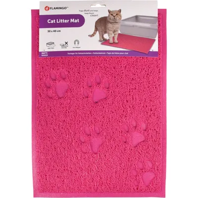 Tapis rose 30 x 40 cm pour bac à litière pour chat