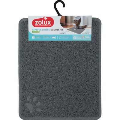 Tapis d'hygiène 37 x 45 cm gris pour maison de toilette chat