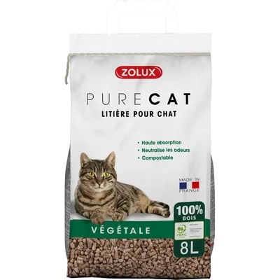zolux - Litière végétale granules de bois PureCat 8 L soit 5.66 kg pour cha