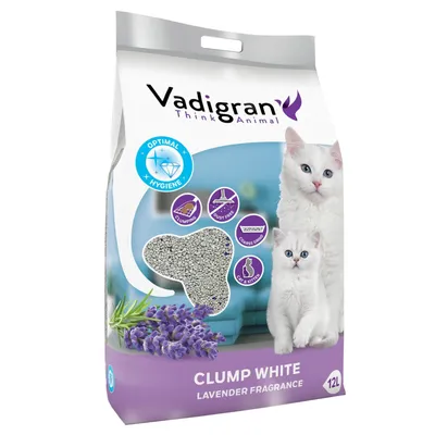 Vadigran - Litière pour chat CLUMP WHITE. 10 kg - 12 litres. senteur lavand