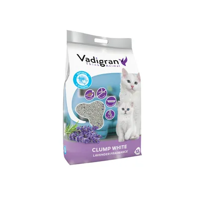 Vadigran - Litière pour chat CLUMP WHITE. 10 kg - 12 litres. senteur lavand