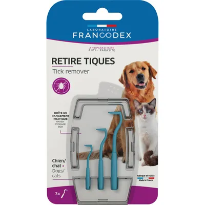 Francodex - Tire Tiques Pour Chiens et Chats lot de 3