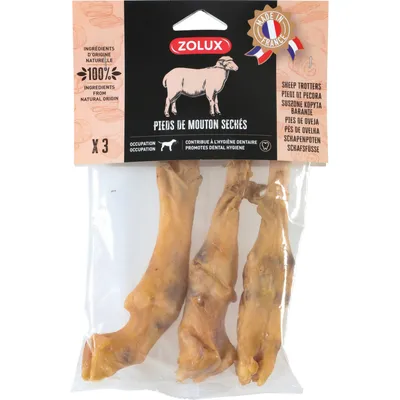 Pieds de mouton 150 g , 3 pièces  friandise pour chien