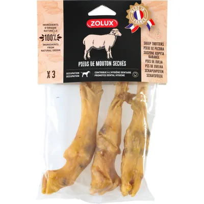 Pieds de mouton 150 g , 3 pièces  friandise pour chien