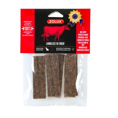 zolux - Friandises 4 lamelles de bœuf 100 g pour chien zolux - Friandises 4 lamelles de bœuf 100 g pour chien