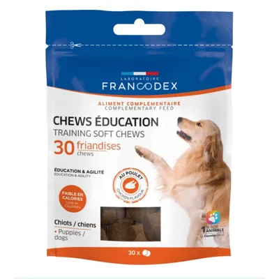 Francodex - CHEWS education 30 friandises au poulet pour chien Francodex - CHEWS education 30 friandises au poulet pour chien