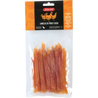 Lamelles poulet séché 100 g friandises pour chien