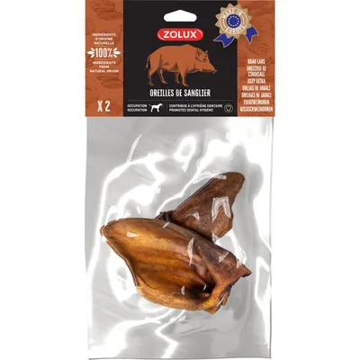 zolux - Oreilles de sanglier 2 pièces  52 g friandises pour chien