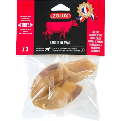 Sabots de veau 3 pièces friandises pour chien
