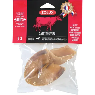 zolux - Sabots de veau 3 pièces friandises pour chien