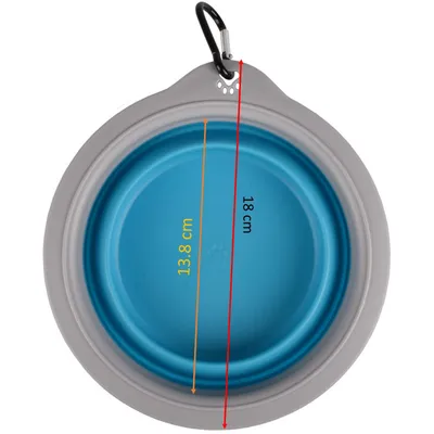 Gamelle de transport BUBO 625 ml. pour chien. couleur / gris.