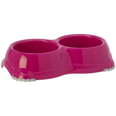 Une gamelle double 2 x 330 ml Leno hawai couleur aléatoire pour chien ou ch