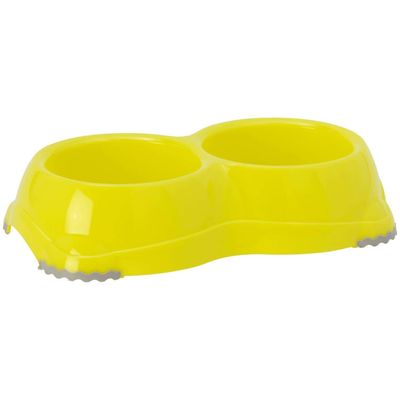 Une gamelle double 2 x 330 ml Leno hawai couleur aléatoire pour chien ou ch