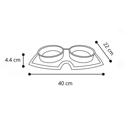Gamelle et abreuvoir 410ml avec tapis en silicone anti-dérapant