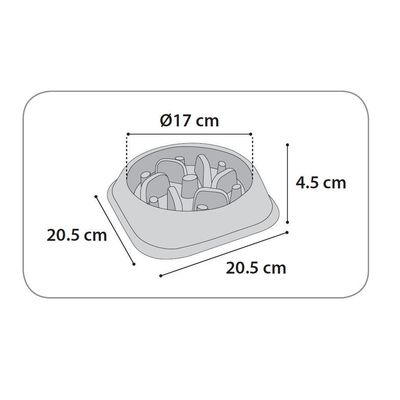 Gamelle BOBO 1 anti glouton grise  500 ML ø 17 cm pour chien