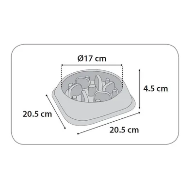 Gamelle BOBO 1 anti glouton grise  500 ML ø 17 cm pour chien