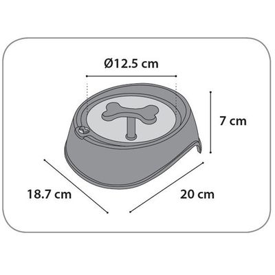 Gamelle anti -glouton ø 12.5 cm, 400 ML, , pour chien.