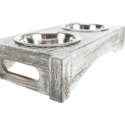 Trixie - écuelles double de 200 ml, taille 30 cm x 5 × 16 cm,  ø 10 cm