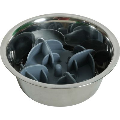 Support anti glouton S ø 13.5 cm gris silicone  pour petit chien
