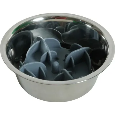 Support anti glouton S ø 13.5 cm gris silicone  pour petit chien