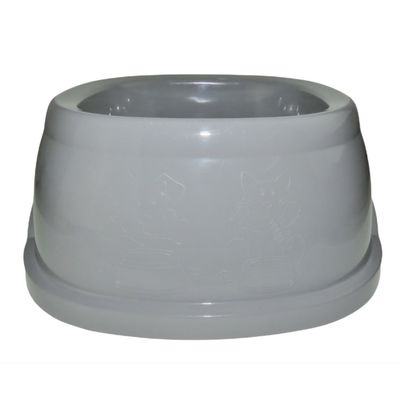 Ecuelle carrée 3 litres, gris en plastique, pour chien