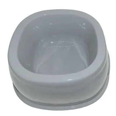 Ecuelle carrée 3 litres, gris en plastique, pour chien