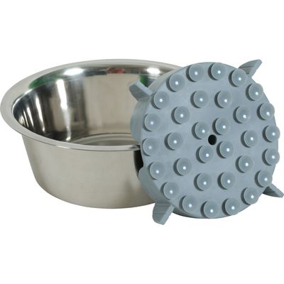 Support anti glouton M ø 17.5 cm  silicone gris pour chien