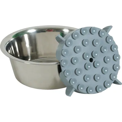 Support anti glouton M ø 17.5 cm  silicone gris pour chien