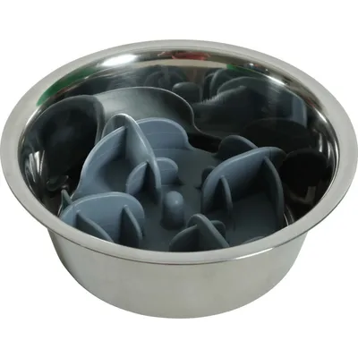 Support anti glouton M ø 17.5 cm  silicone gris pour chien