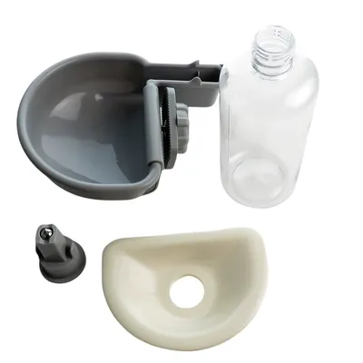 Gamelle d'eau a fixer sur cage métal, anti débordement, 480 ml, pour chien