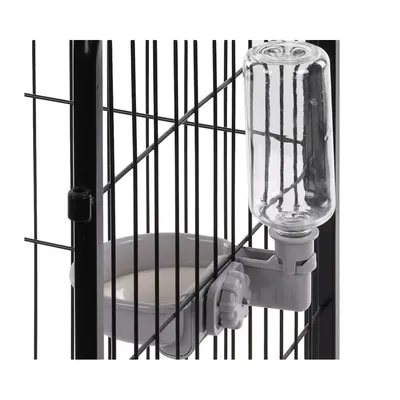 Gamelle d'eau a fixer sur cage métal, anti débordement, 480 ml, pour chien