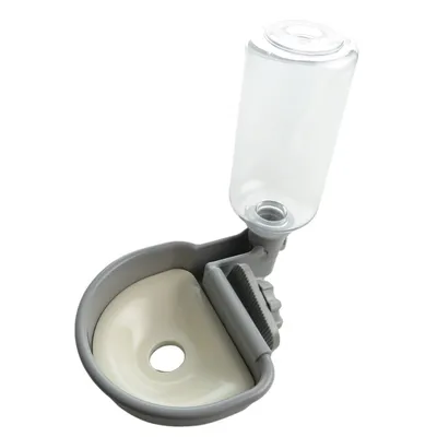 Gamelle d'eau a fixer sur cage métal, anti débordement, 480 ml, pour chien