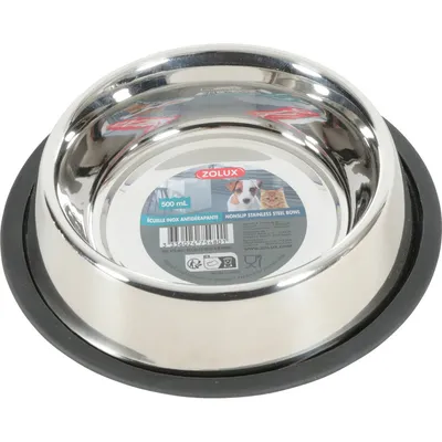 zolux - Gamelle Ecuelle inox 500 ML antidérapante pour chat et chien