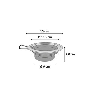 Gamelle de transport BUBO 375 ml pour chien couleur / gris
