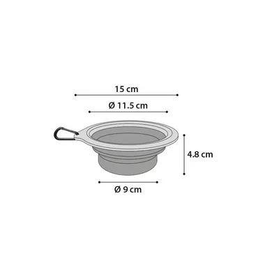 Gamelle de transport BUBO 375 ml pour chien couleur / gris