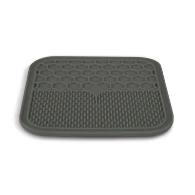 Tapis à lécher M silicone ventouse 21 x 21 cm gris pour chien