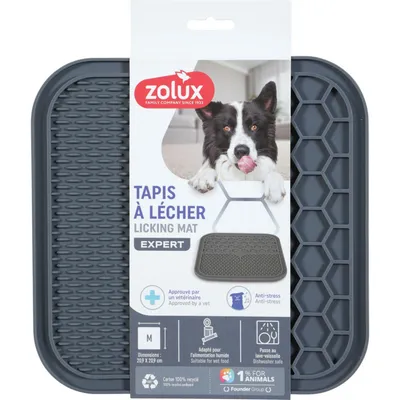 zolux - Tapis à lécher M silicone ventouse 21 x 21 cm gris pour chien zolux - Tapis à lécher M silicone ventouse 21 x 21 cm gris pour chien