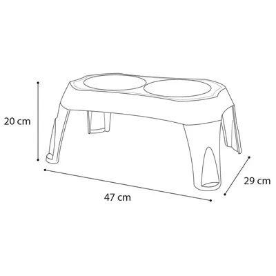 animallparadise - Gamelle double sur pieds MANGI taupe 2 x 675 ml pour chie
