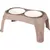 animallparadise - Gamelle double sur pieds MANGI taupe 2 x 675 ml pour chie