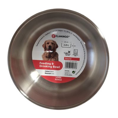 Gamelle pour eau ou nourriture a double paroi ø22 cm 2,25 litre pour chien