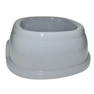 Ecuelle carrée 2 litres, gris en plastique, pour chien