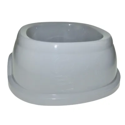 Ecuelle carrée 2 litres, gris en plastique, pour chien
