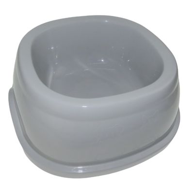 Ecuelle carrée 2 litres, gris en plastique, pour chien