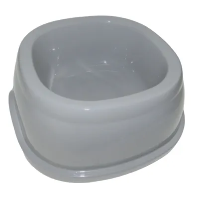 Ecuelle carrée 2 litres, gris en plastique, pour chien