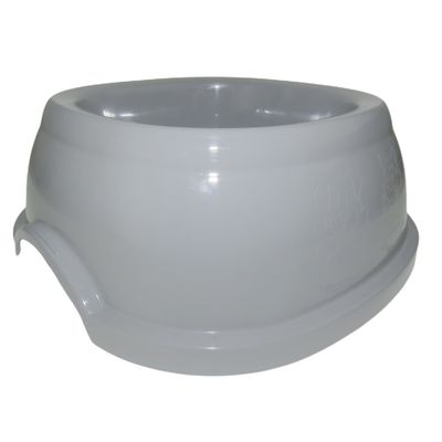 Ecuelle carrée 2 litres, gris en plastique, pour chien