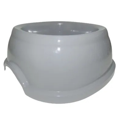 Ecuelle carrée 2 litres, gris en plastique, pour chien