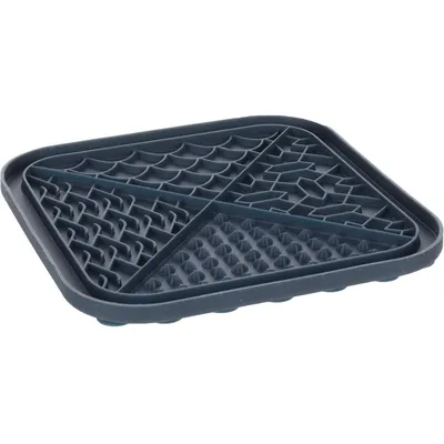 Tapis à lécher Tolo Carré Bleu foncé 20 x 20 pour chien et chat