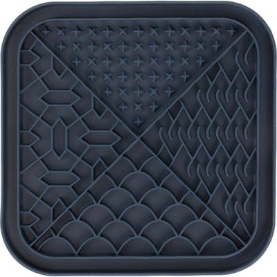 Tapis à lécher Tolo Carré Bleu foncé 20 x 20 pour chien et chat