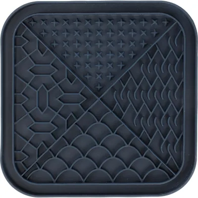 Tapis à lécher Tolo Carré Bleu foncé 20 x 20 pour chien et chat