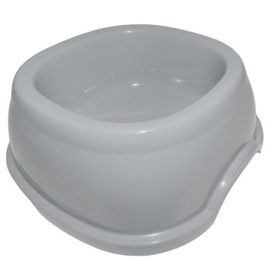 Ecuelle carrée 400 ml, gris en plastique, pour chat et chien